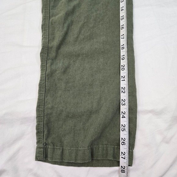 Per Se Womens Linen Blend Cargo Pants Green Drawstring Waist‎ Size S Y2K - Picture 6 of 10
